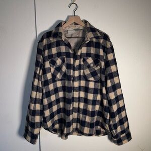 VINTAGE OUTDOOR EXCHANGE Wool blend checked outdoor gorpcore flannel XL
